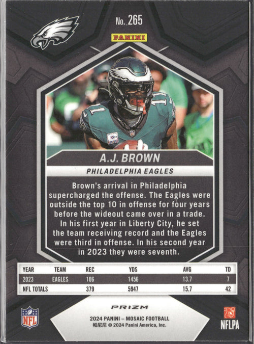 A.J. Brown #265 Mosaic 2024 Panini Mosaic Philadelphia Eagles