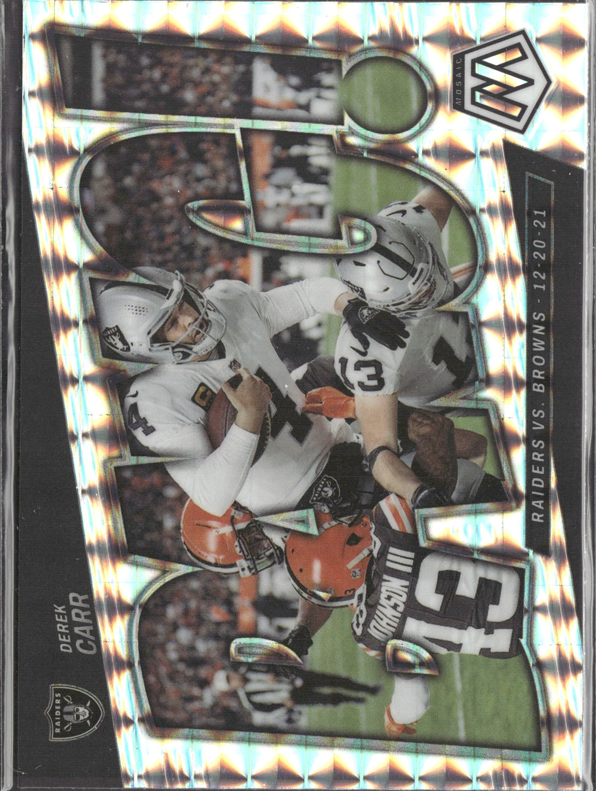 Derek Carr #B-14 Bang! Mosaic 2022 Panini Mosaic Las Vegas Raiders