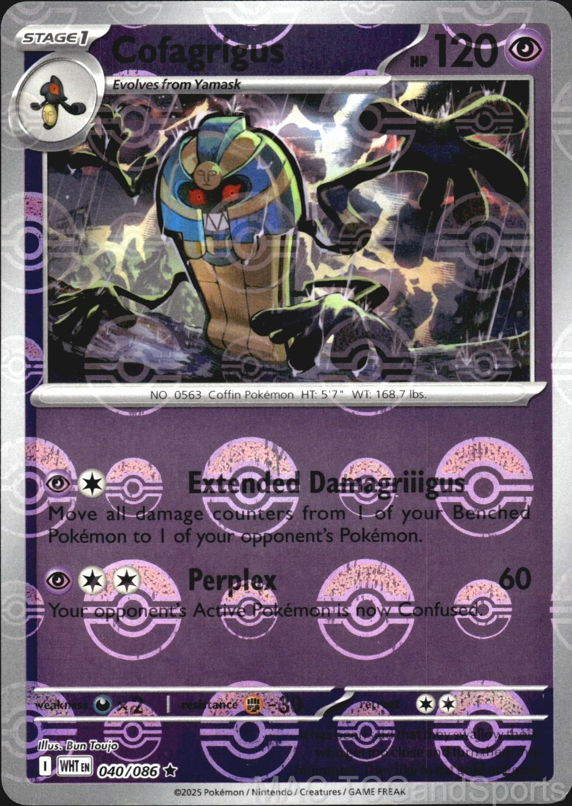 Cofagrigus (Poke Ball Pattern) 040/086 Holo White Flare Pokemon TCG NM