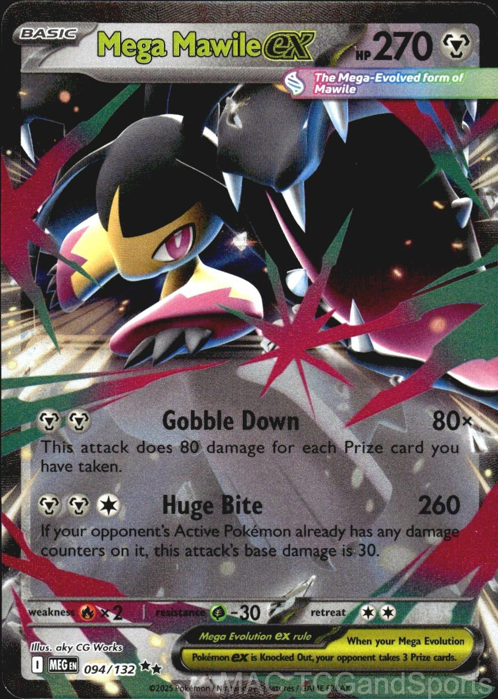 Mega Mawile ex 094/132 Holo Mega Evolution Pokemon TCG NM