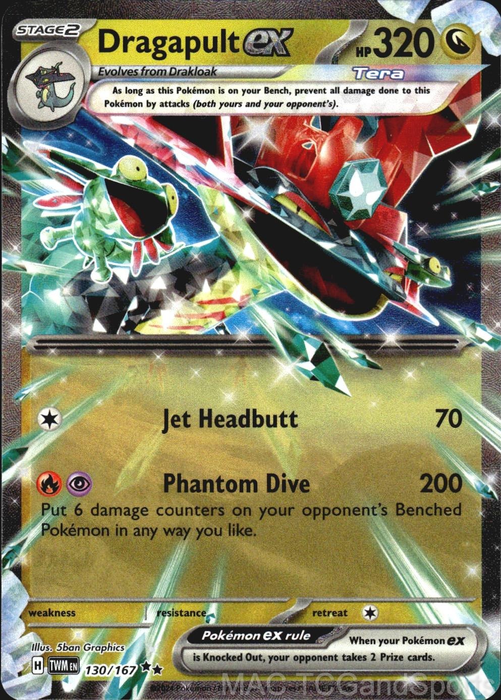 Dragapult ex 130/167 Holo Twilight Masquerade Pokemon TCG NM