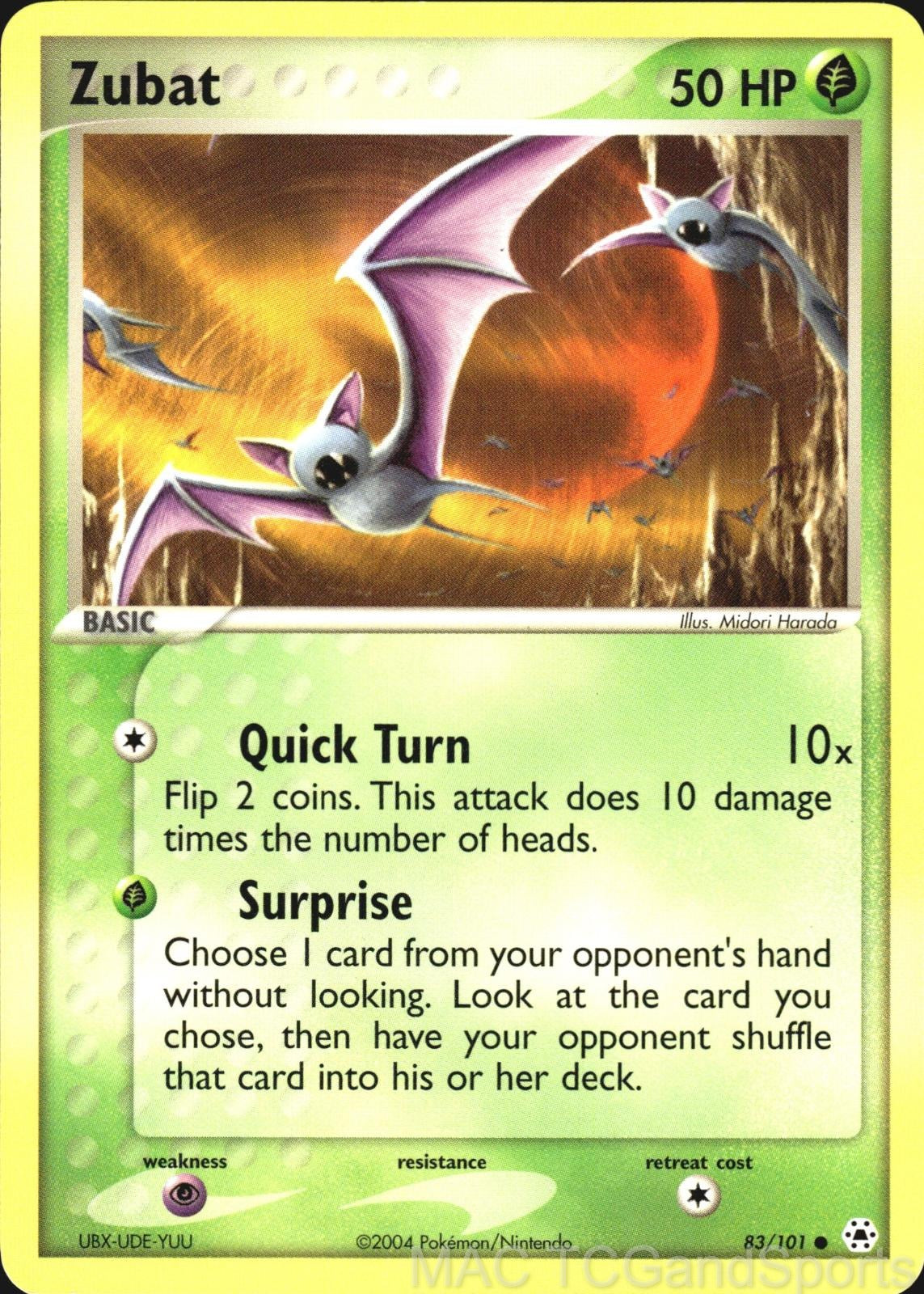 Zubat 83/101 Hidden Legends Pokemon TCG LP
