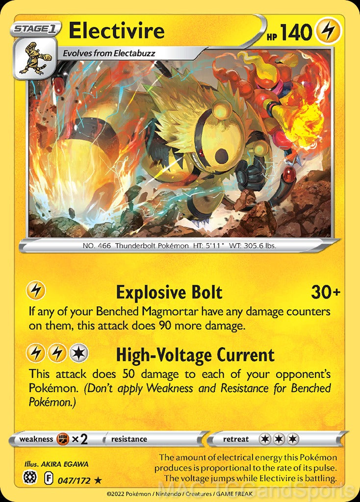 Electivire 047/172 Reverse Holo