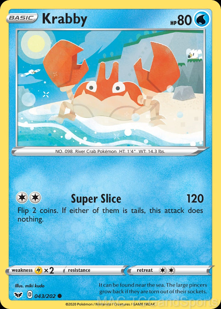 Krabby 043/202 Reverse Holo