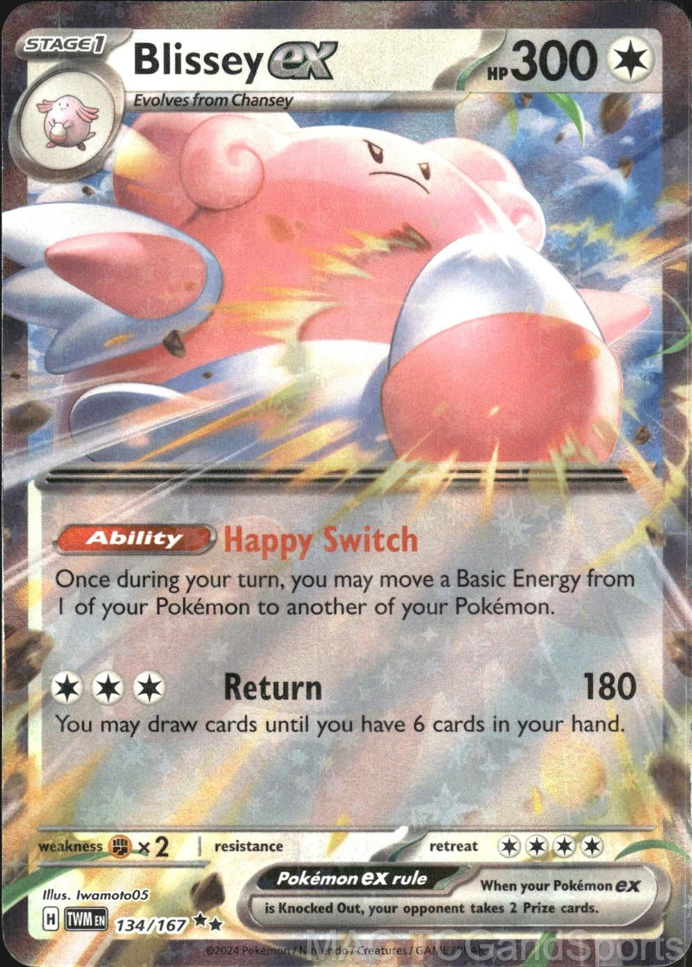 Blissey ex 134/167 Holo Twilight Masquerade Pokemon TCG NM