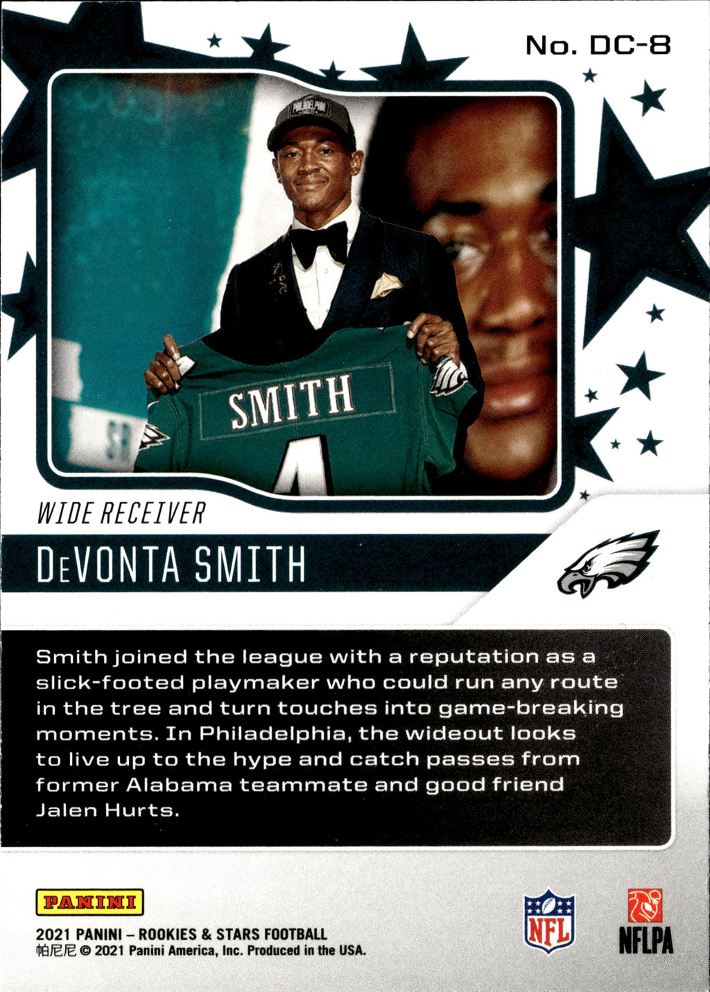 DeVonta Smith #DC-8 Draft Class 2021 Panini Rookies & Stars Philadelphia Eagles