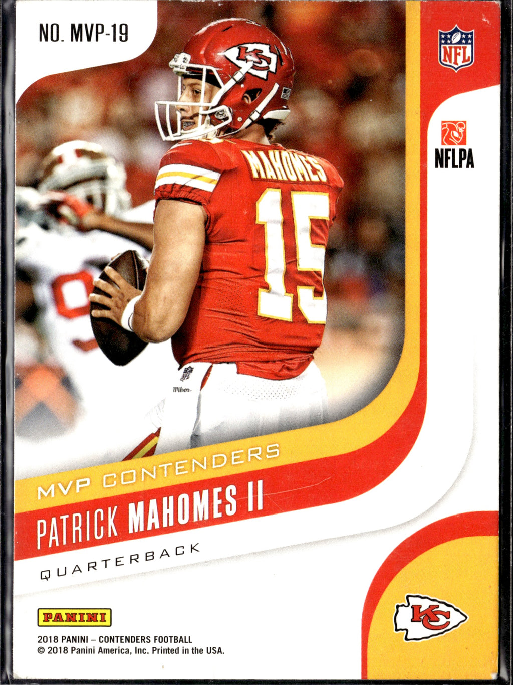 Patrick Mahomes II #MVP-19 MVP Contenders 2018 Panini Contenders Chiefs