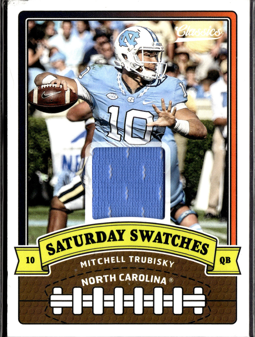 Mitchell Trubisky #6 Saturday Swatches 2018 Panini Classics Tar Heels