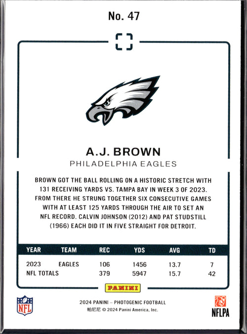 A.J. Brown #47 2024 Panini Photogenic Philadelphia Eagles