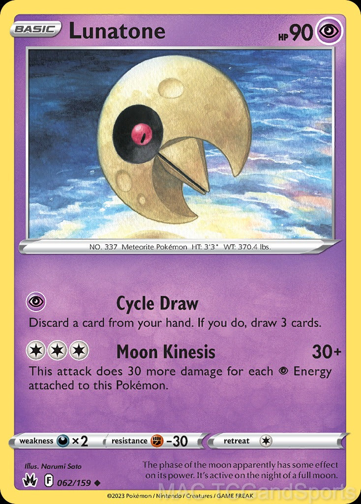 Lunatone 062/159 Reverse Holo