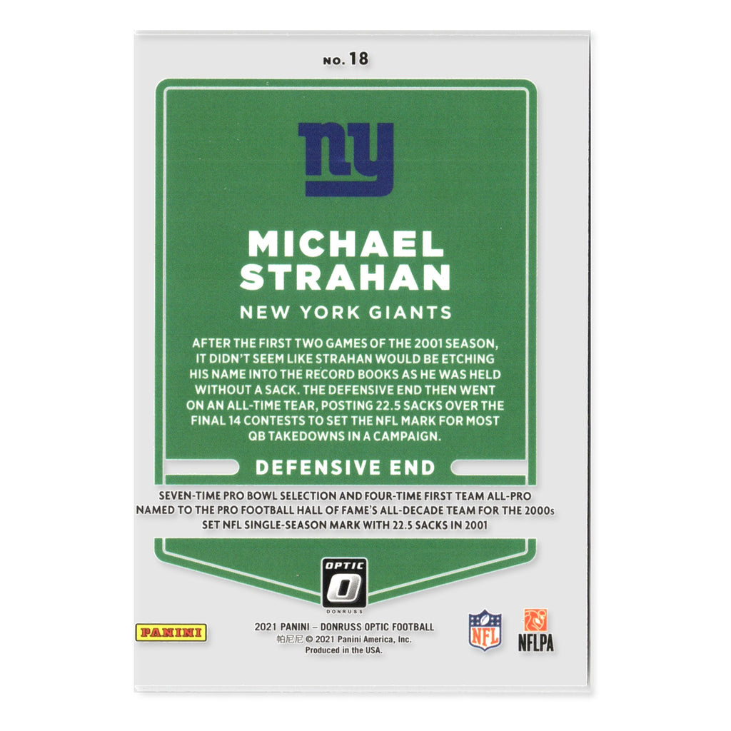 Michael Strahan #18 2021 Donruss Optic New York Giants