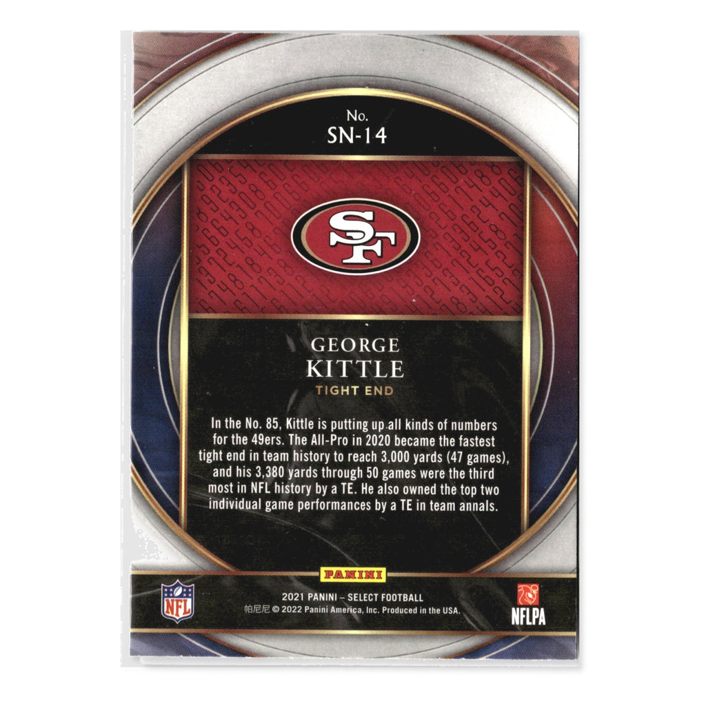 George Kittle #SN-14 Select Numbers 2021 Panini Select San Francisco 49ers