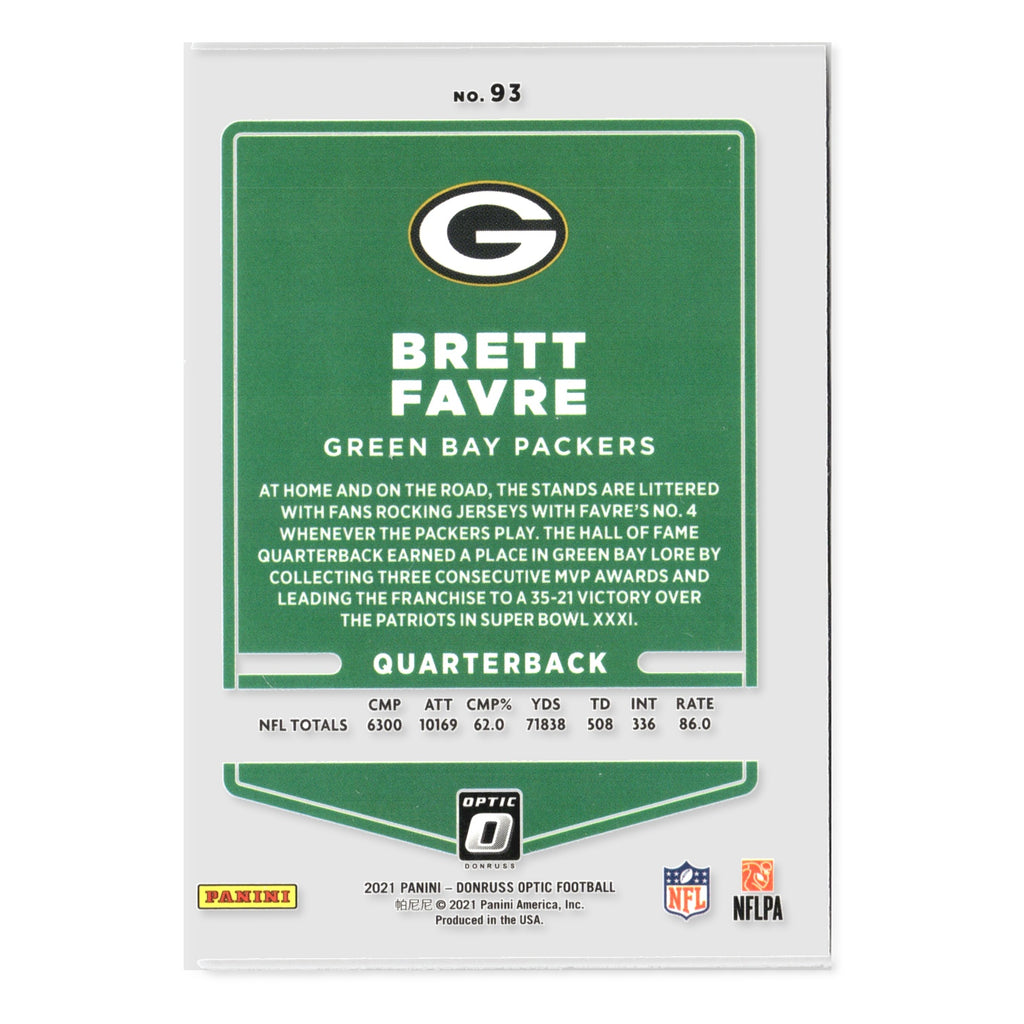Brett Favre #93 2021 Donruss Optic Green Bay Packers