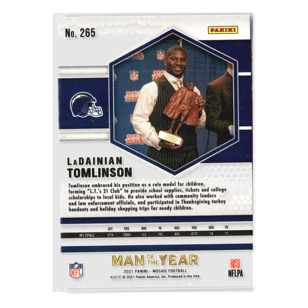LaDainian Tomlinson #265 2021 Panini Mosaic San Diego Chargers
