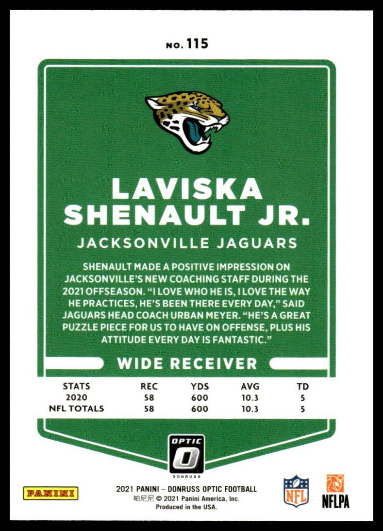 Laviska Shenault Jr. #115 2021 Donruss Optic Jacksonville Jaguars