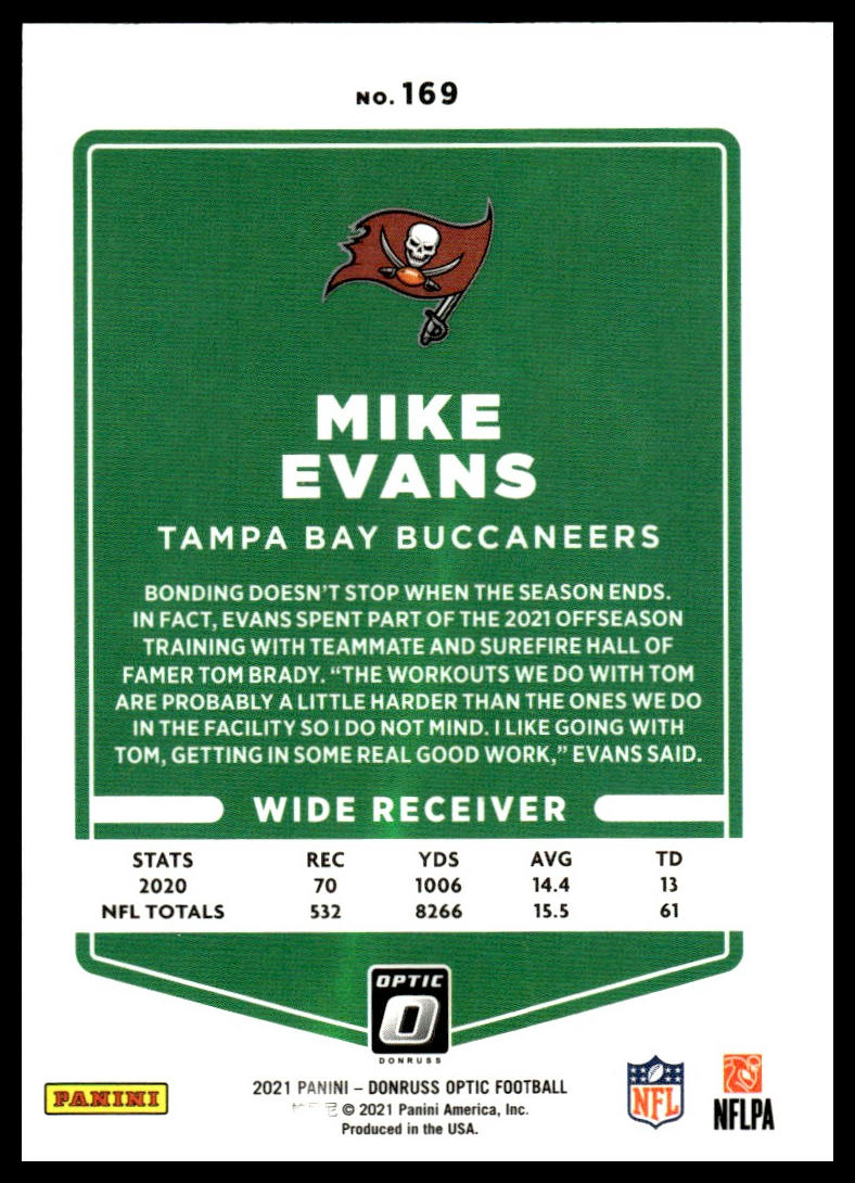 Mike Evans #169 2021 Donruss Optic Tampa Bay Buccaneers