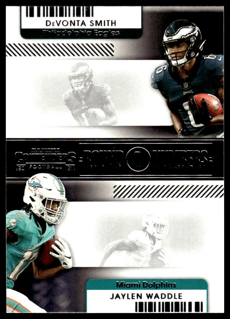 DeVonta Smith / Jaylen Waddle #RN-DSM Round Numbers 2021 Panini Contenders
