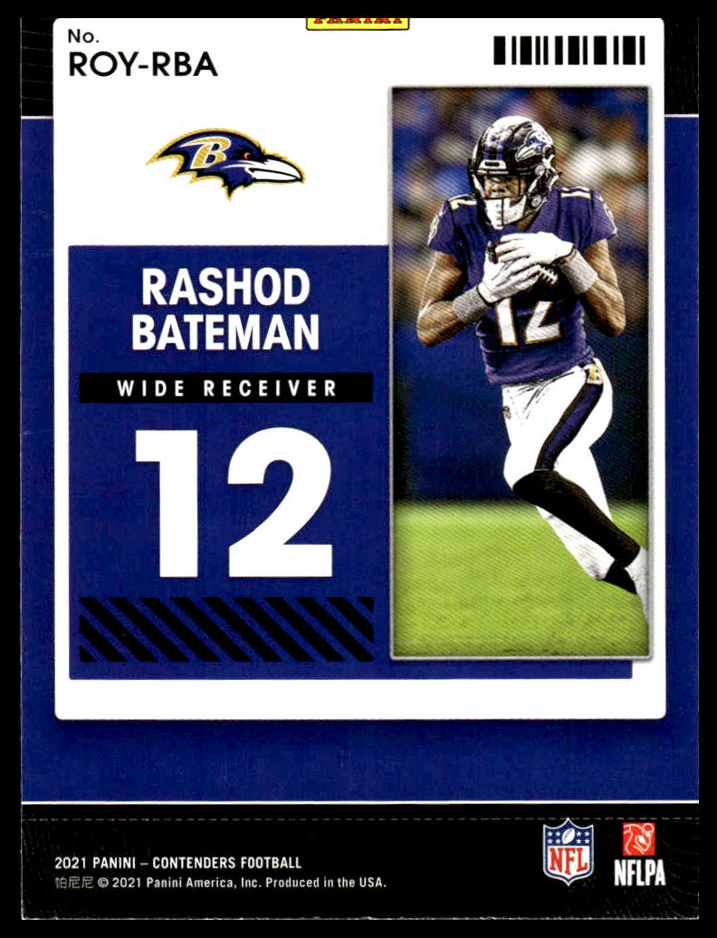 Rashod Bateman #ROY-RBA Rookie of the Year Contenders 2021 Panini Ravens
