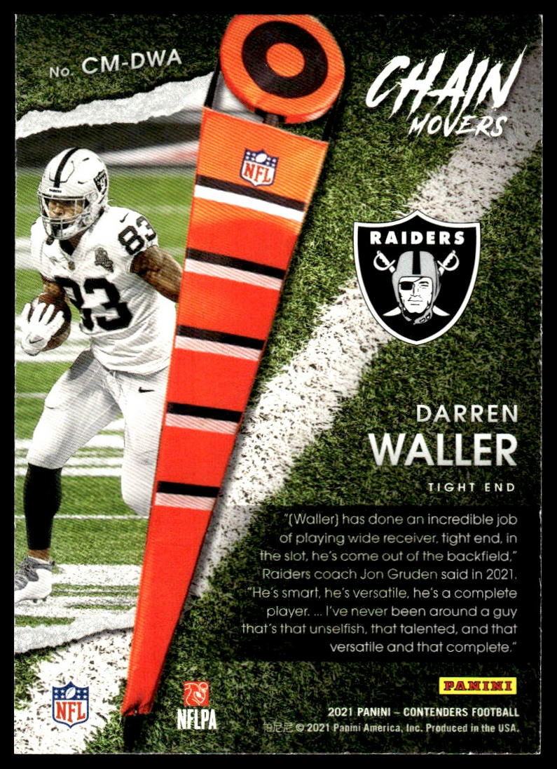 Darren Waller #CM-DWA Chain Movers 2021 Panini Contenders Las Vegas Raiders