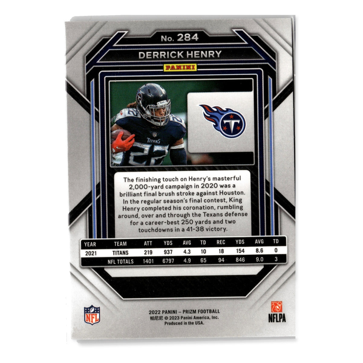 Derrick Henry #284 2022 Panini Prizm Tennessee Titans