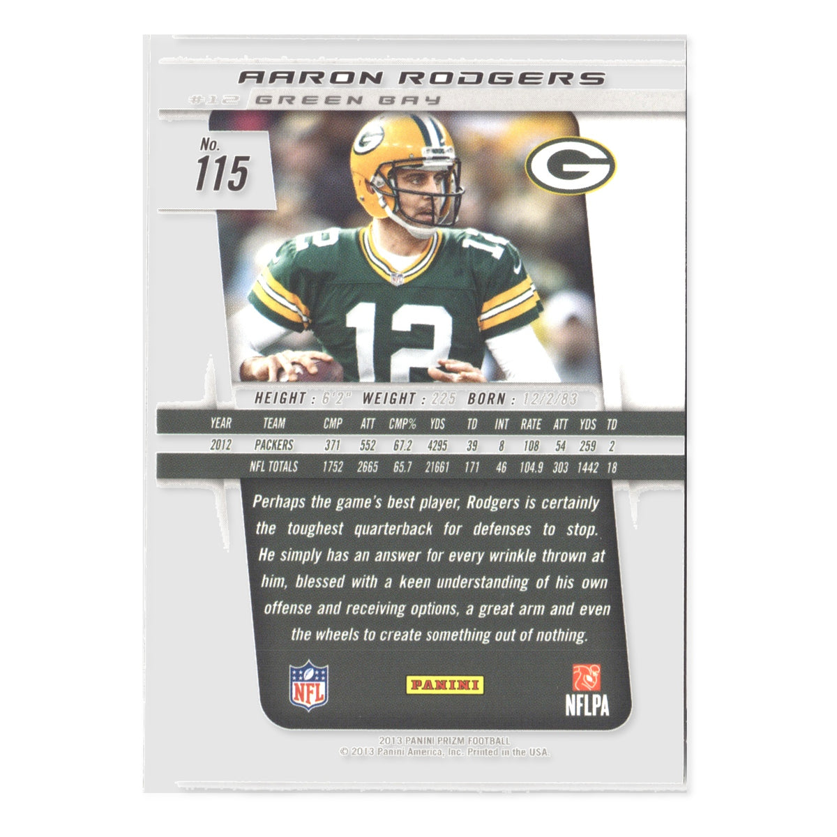 Aaron Rodgers #115 2013 Panini Prizm Green Bay Packers