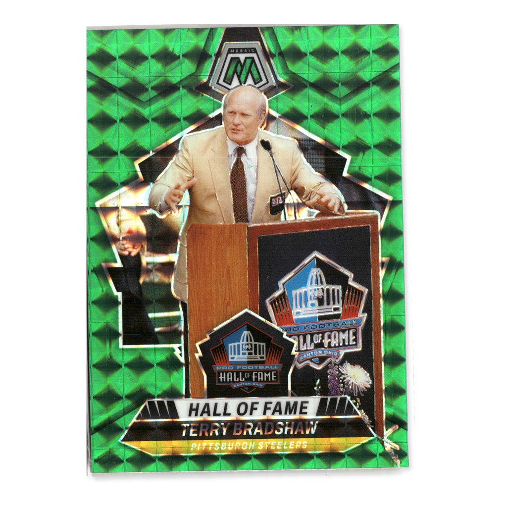 Terry Bradshaw #296 Mosaic Green 2024 Panini Mosaic Pittsburgh Steelers