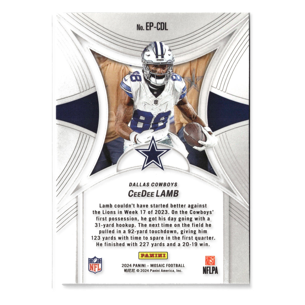 CeeDee Lamb #EP-CDL Epic Performers 2024 Panini Mosaic Dallas Cowboys