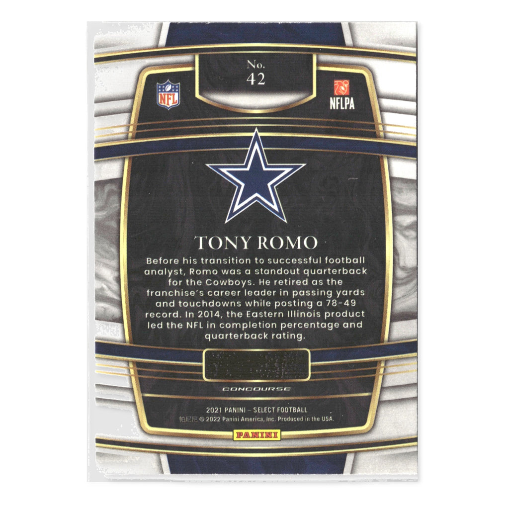 Tony Romo #42 2021 Panini Select Dallas Cowboys