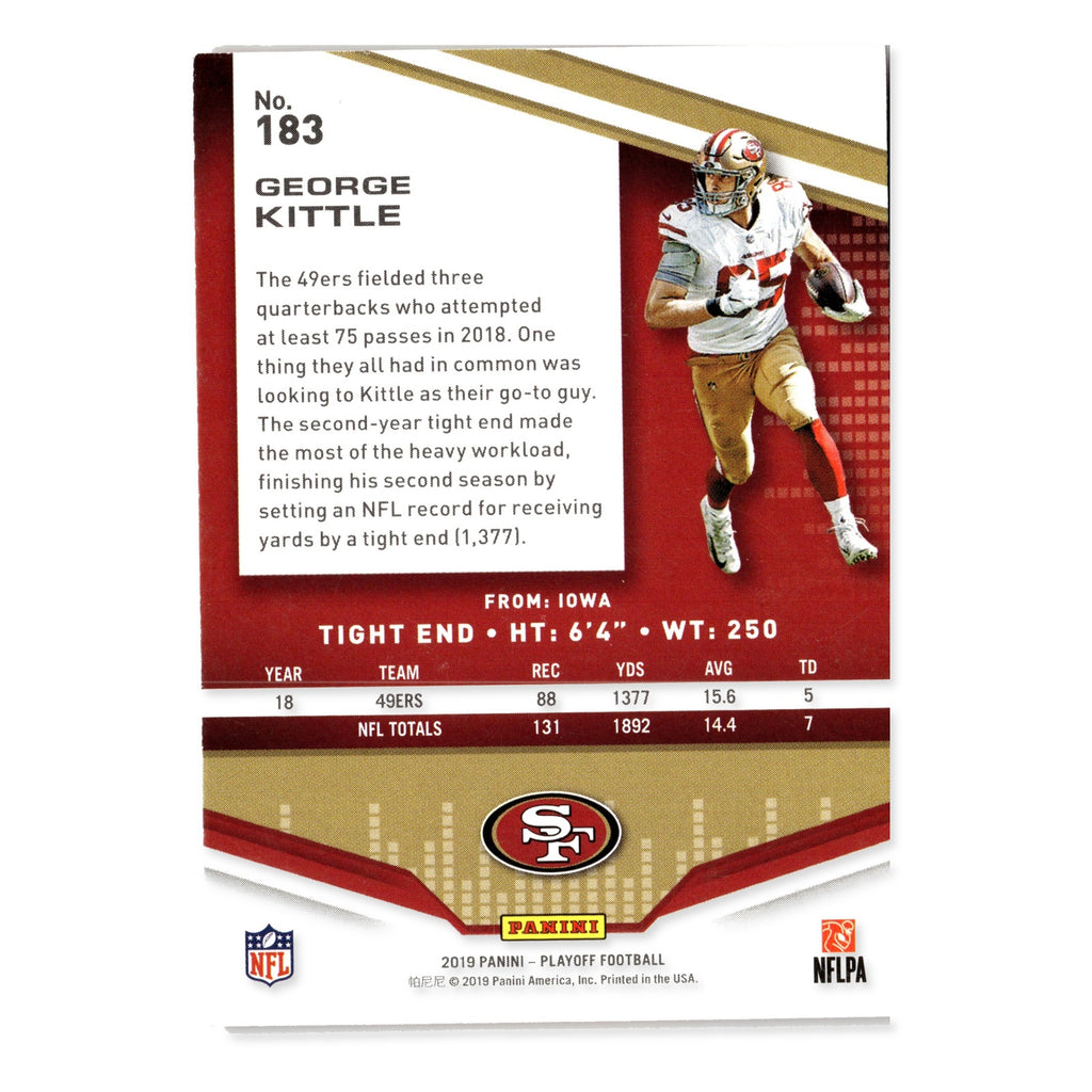 George Kittle #183 2019 Panini Playoff San Francisco 49ers