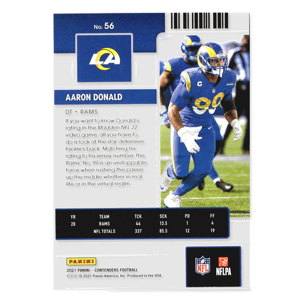 Aaron Donald #56 2021 Panini Contenders Los Angeles Rams
