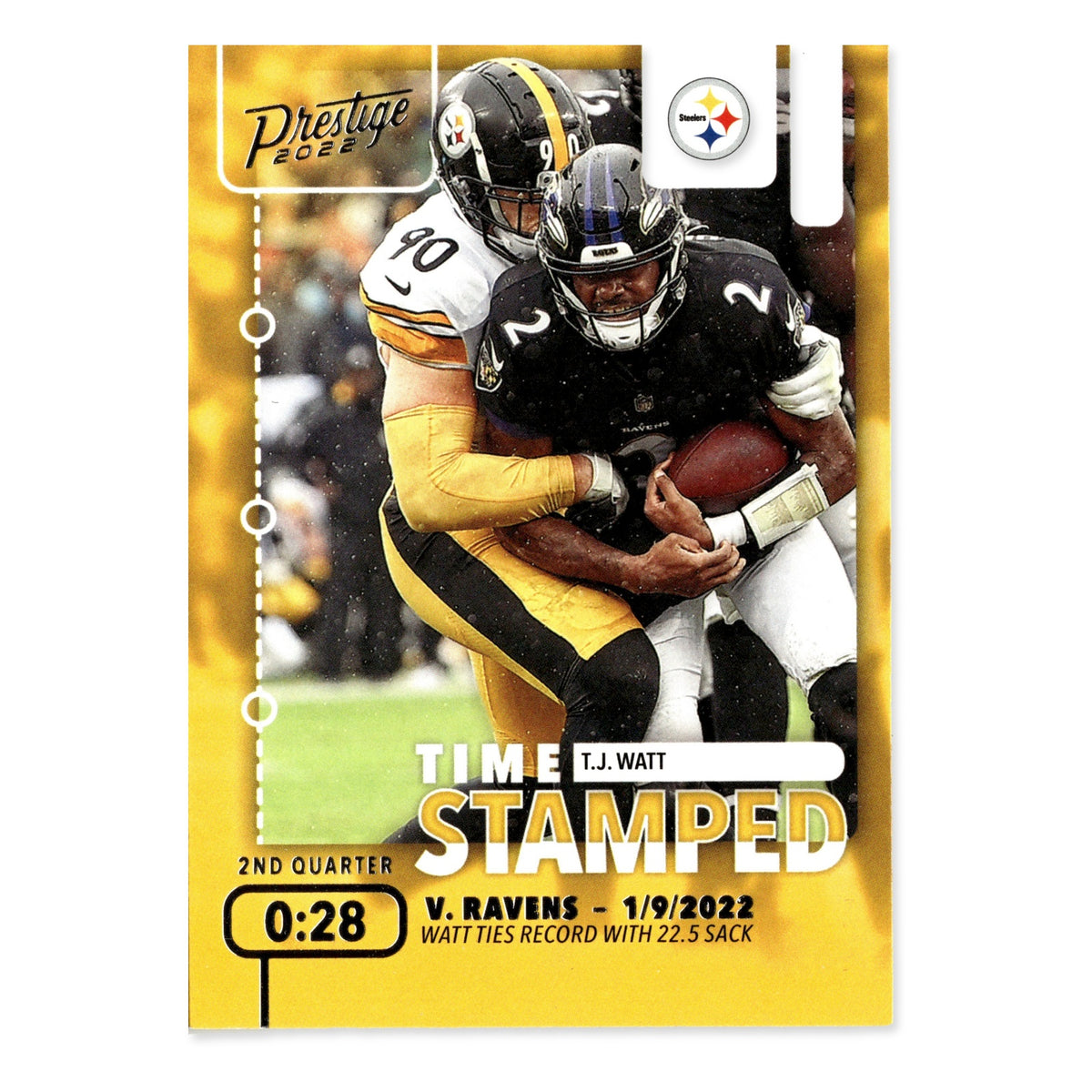 T.J. Watt #TS-8 Time Stamped 2022 Panini Prestige Pittsburgh Steelers