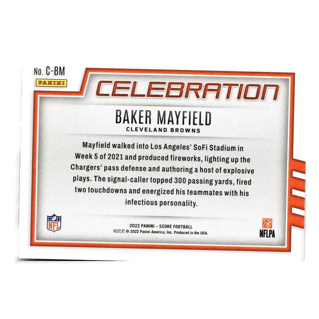 Baker Mayfield #C-BM Celebration 2022 Score Cleveland Browns