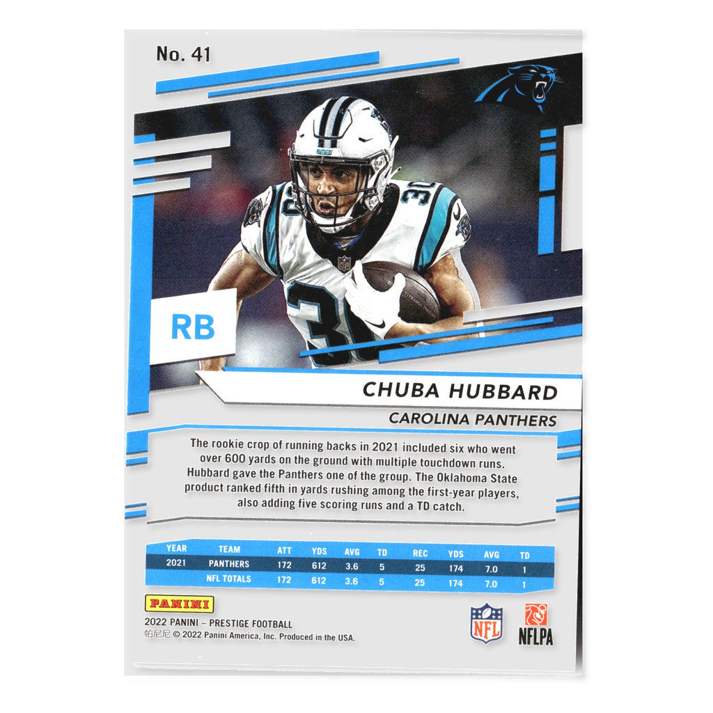 Chuba Hubbard #41 2022 Panini Prestige Carolina Panthers