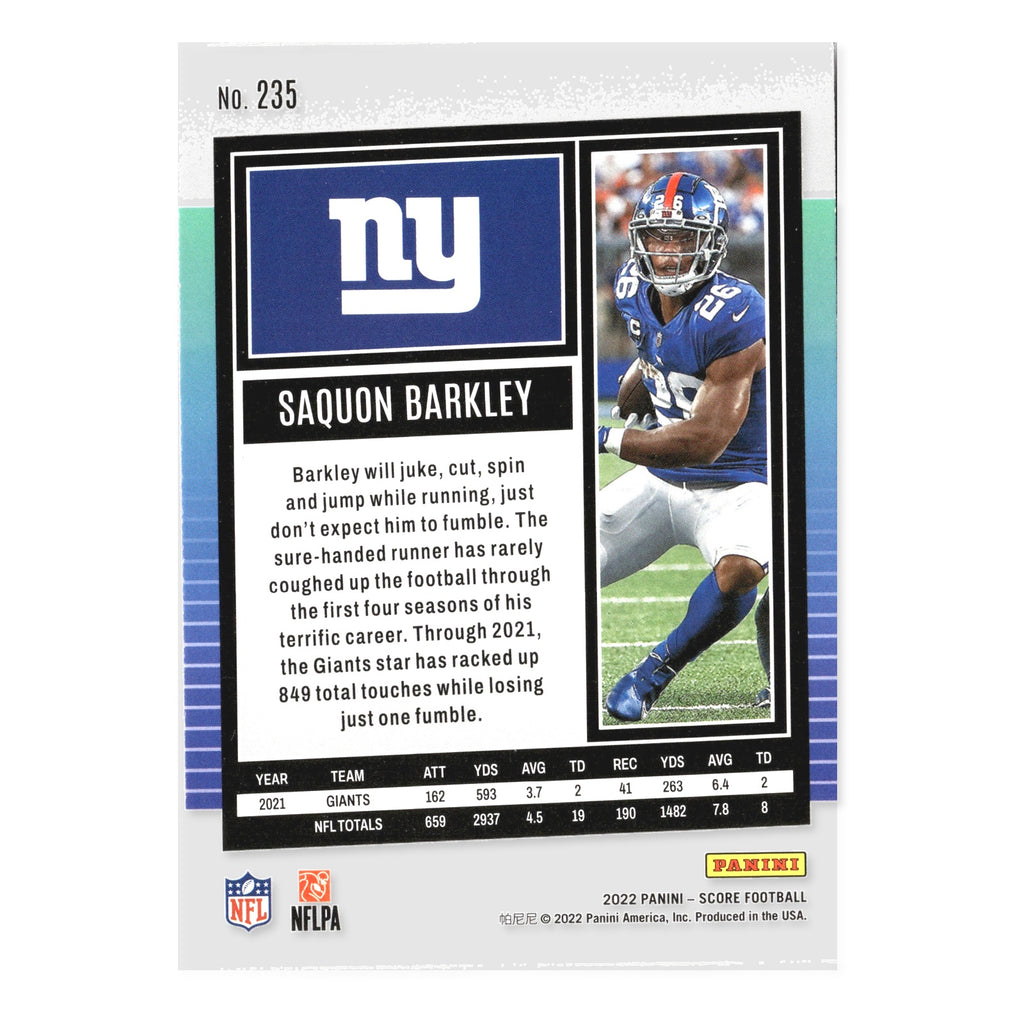 Saquon Barkley #235 2022 Score New York Giants