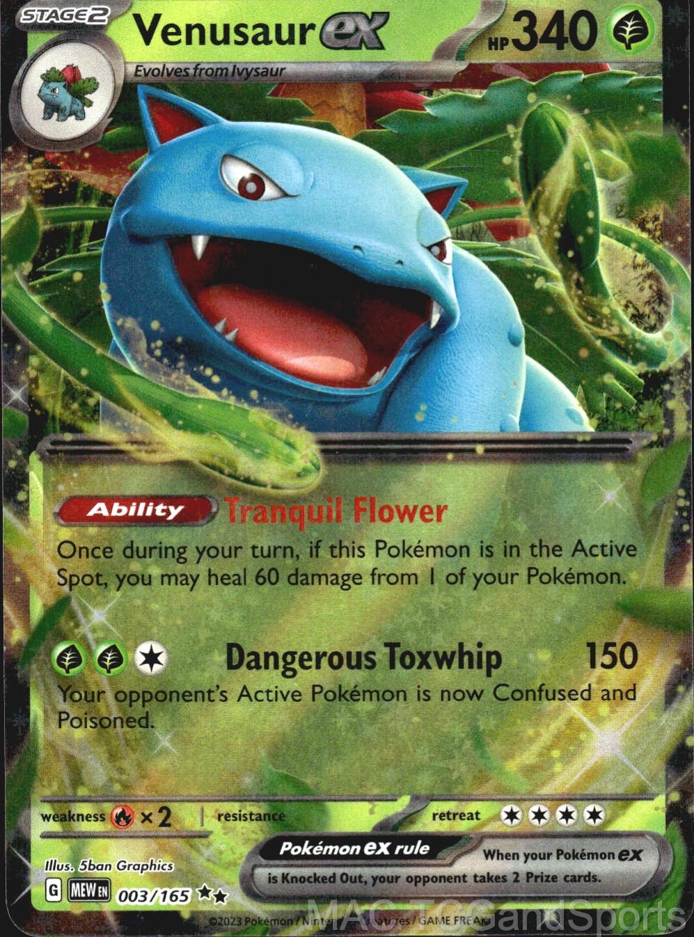 Venusaur ex 003/165 Holo 151 Pokemon TCG NM