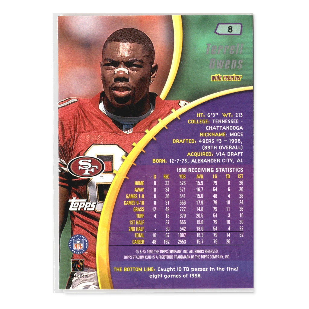 Terrell Owens #8 1999 Stadium Club San Francisco 49ers