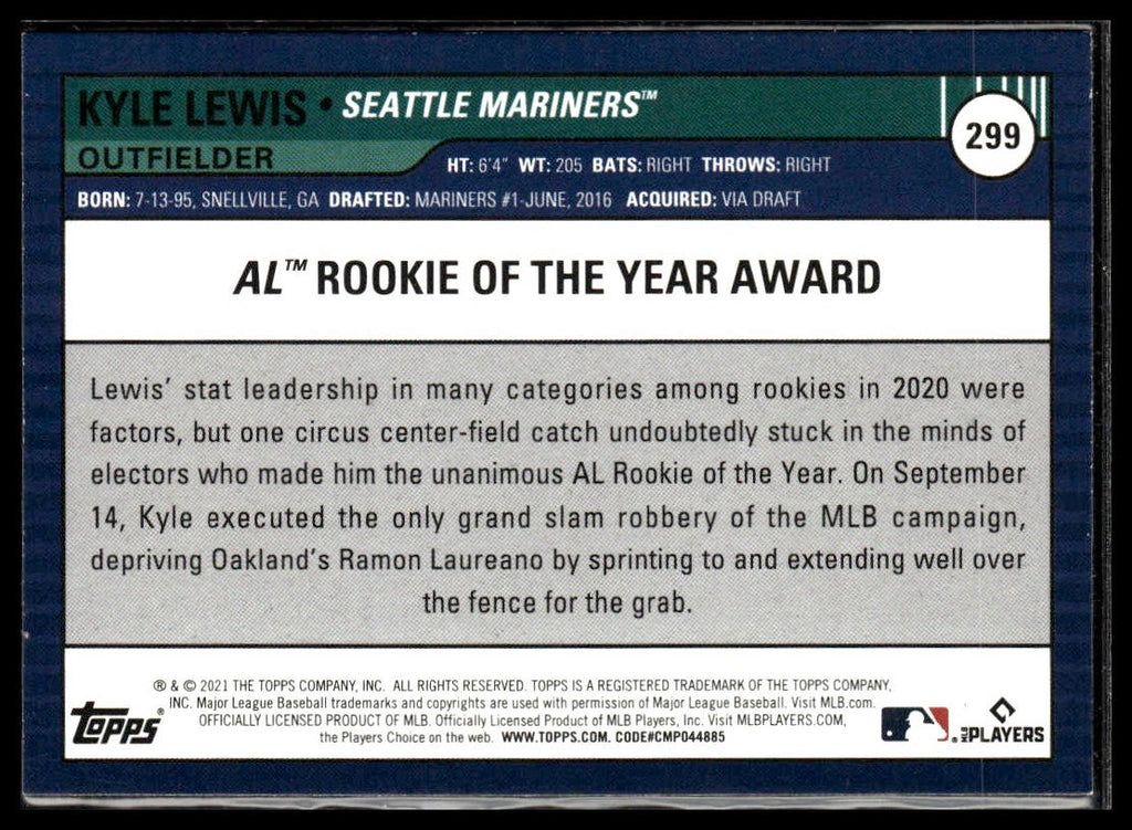 Kyle Lewis #299 Orange 2021 Topps Big League Seattle Mariners