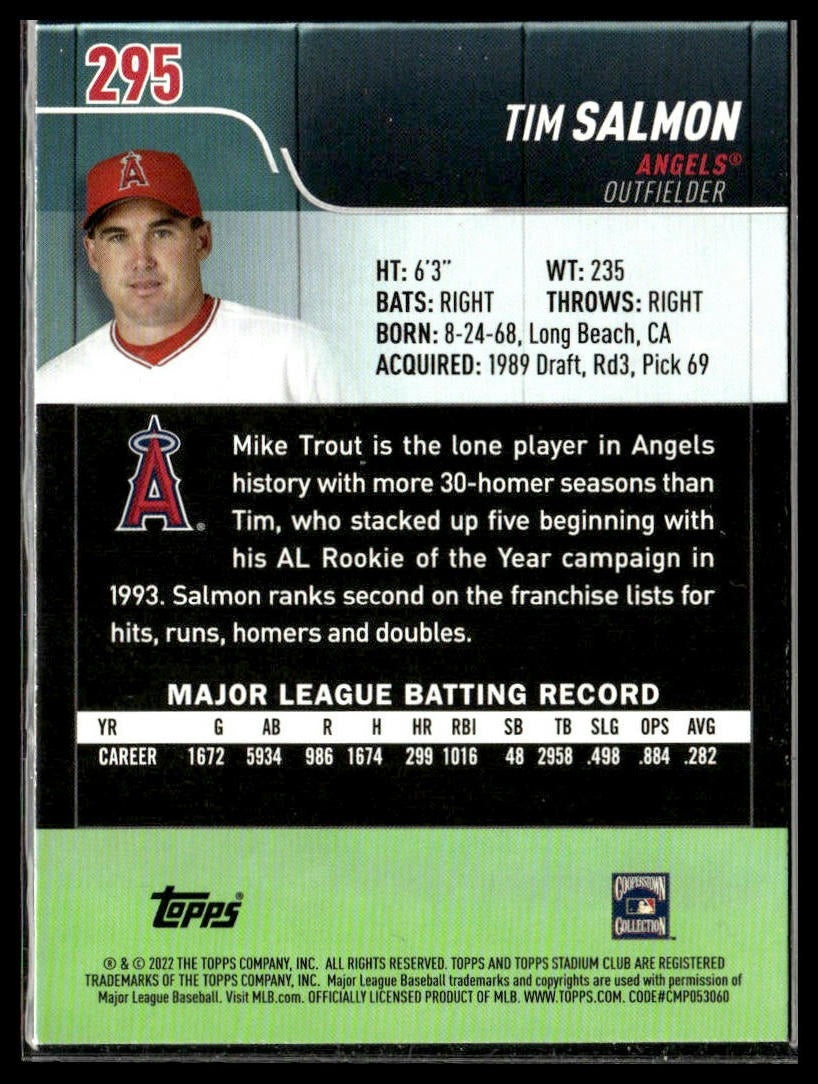 Tim Salmon #295 2022 Stadium Club Los Angeles Angels