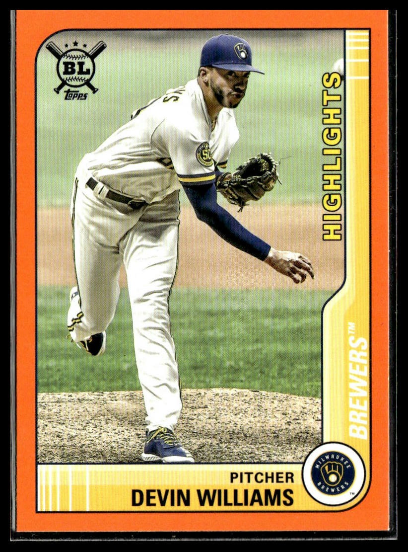 Devin Williams #291 Orange 2021 Topps Big League Milwaukee Brewers