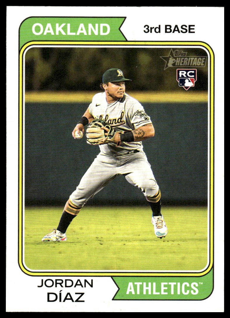 Jordan Díaz #153 2023 Topps Heritage Oakland Athletics RC