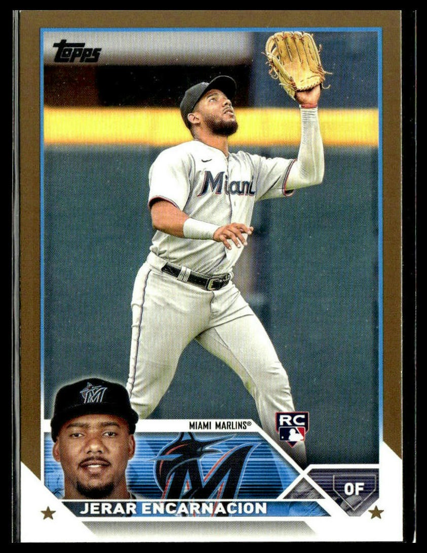 Jerar Encarnacion #318 Gold 2023 Topps #/2023 Miami Marlins