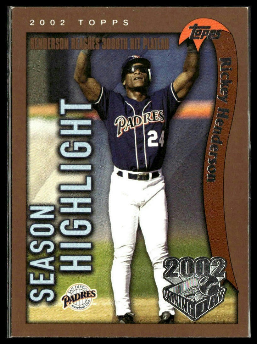 Rickey Henderson #163 2002 Topps Opening Day San Diego Padres