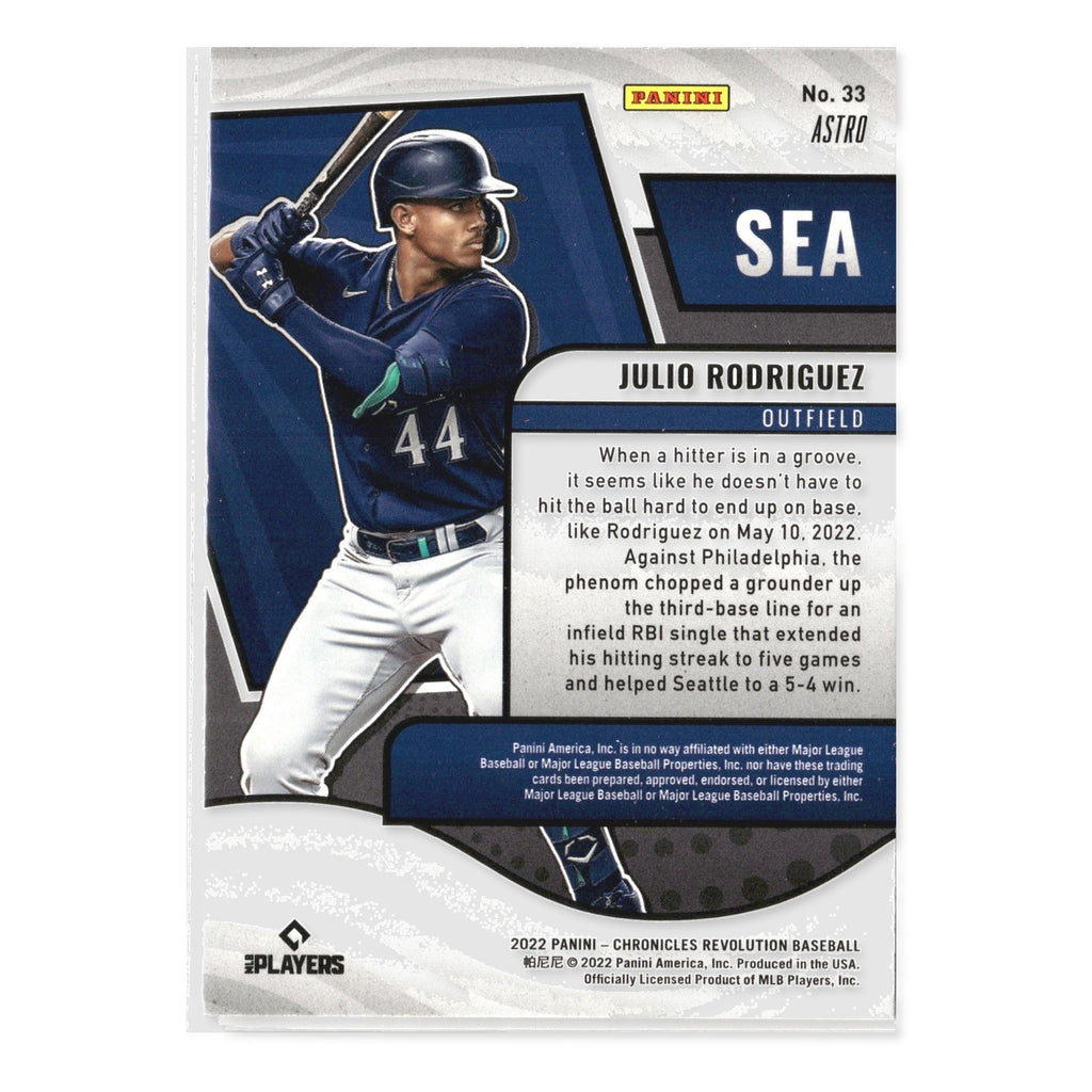 Julio Rodriguez #33 Revolution Astro 2022 Panini Chronicles Seattle Mariners