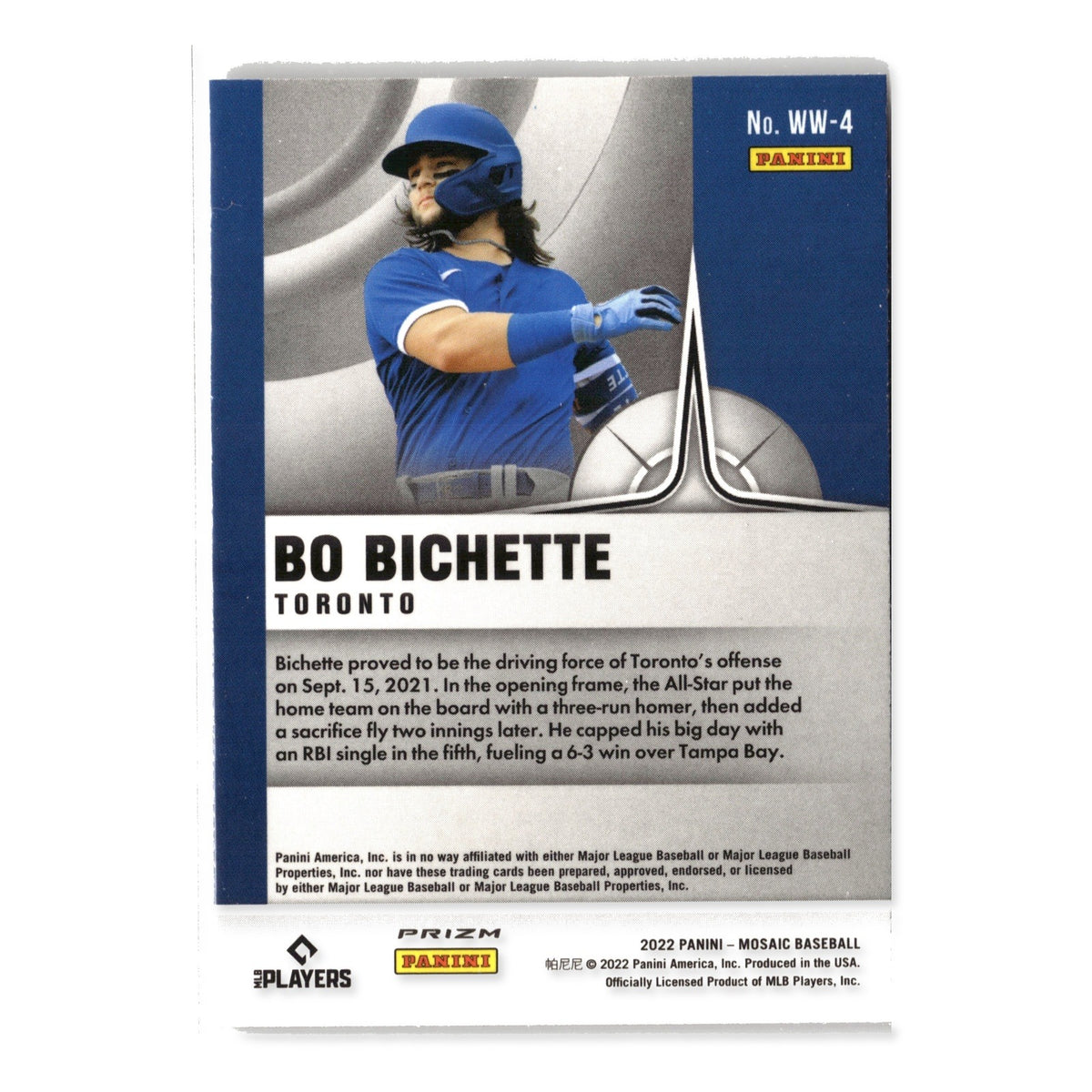 Bo Bichette #WW-4 Will to Win Mosaic 2022 Panini Mosaic Toronto Blue Jays