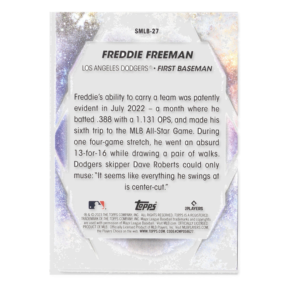 Freddie Freeman #SMLB-27 Stars of MLB 2023 Topps Los Angeles Dodgers