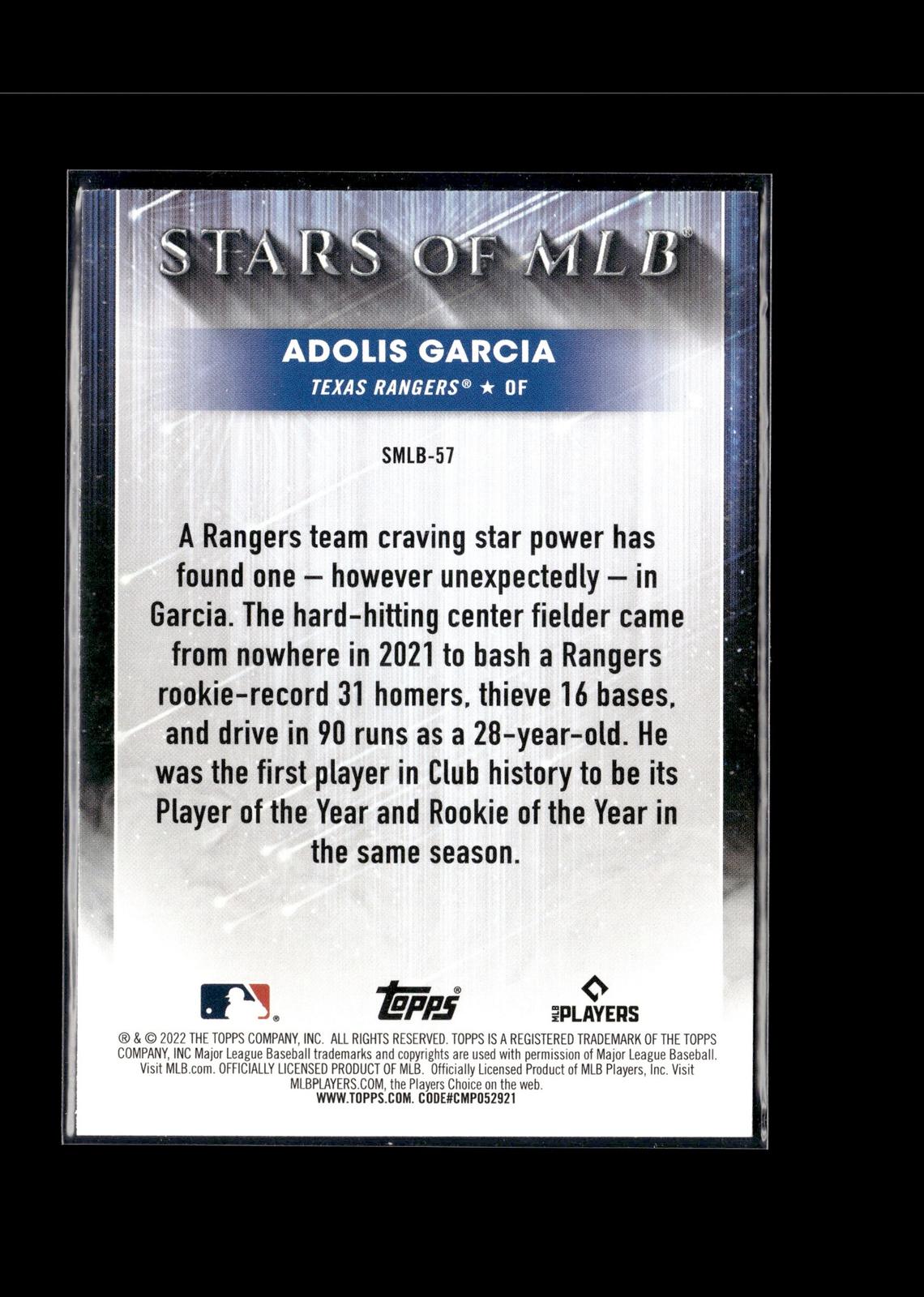 Adolis Garcia #SMLB-57 Stars of MLB 2022 Topps Texas Rangers