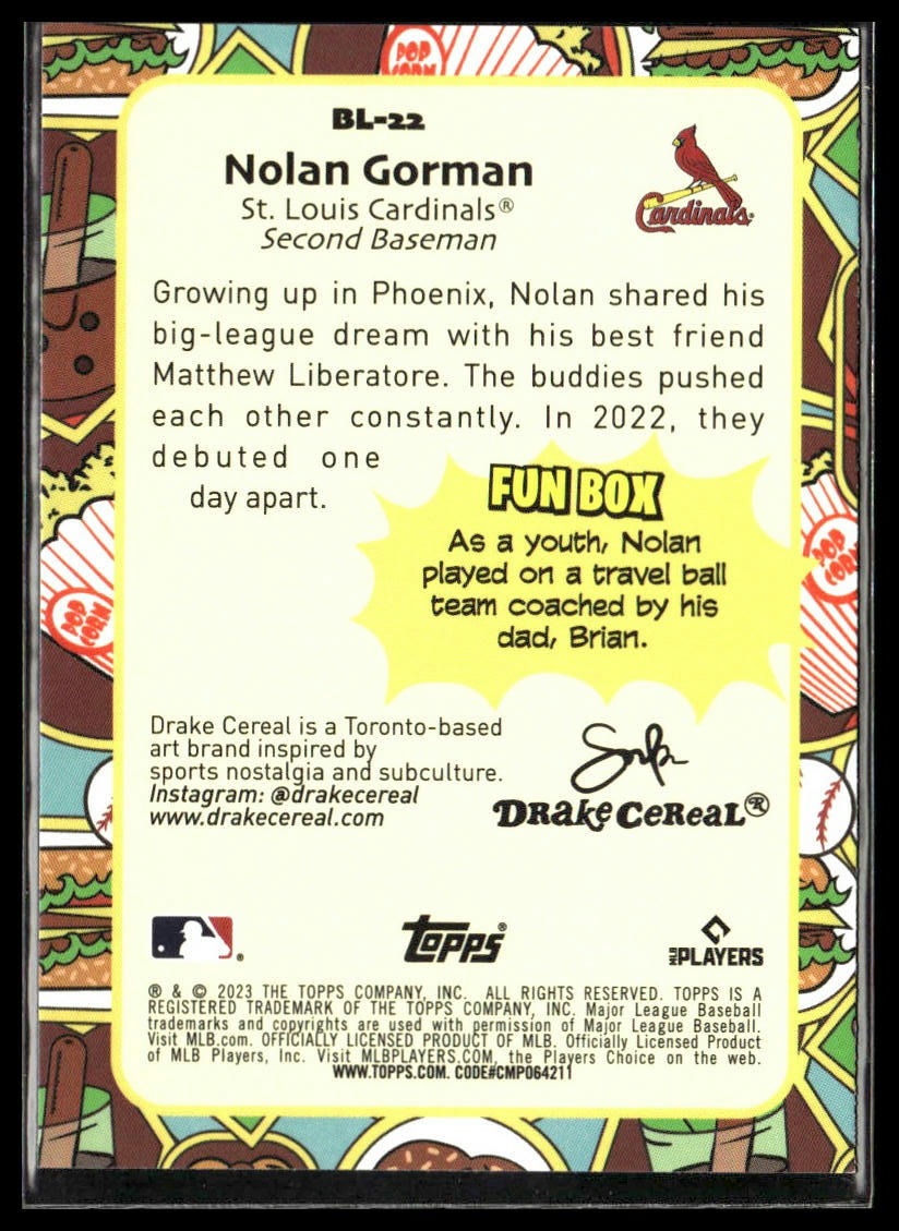 Nolan Gorman #BL-22 Big Leaguers 2023 Topps Big League St. Louis Cardinals