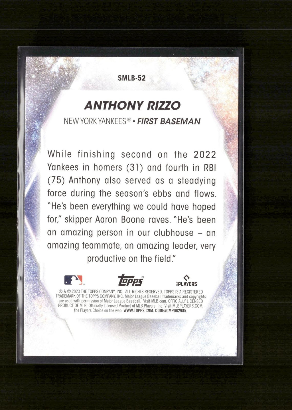 Anthony Rizzo #SMLB-52 Stars of MLB 2023 Topps New York Yankees