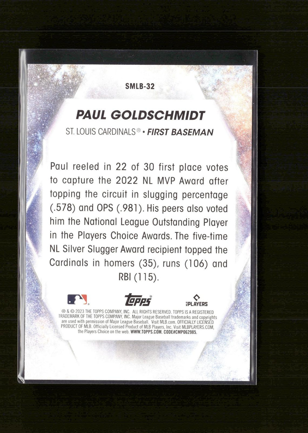 Paul Goldschmidt #SMLB-32 Stars of MLB 2023 Topps St. Louis Cardinals