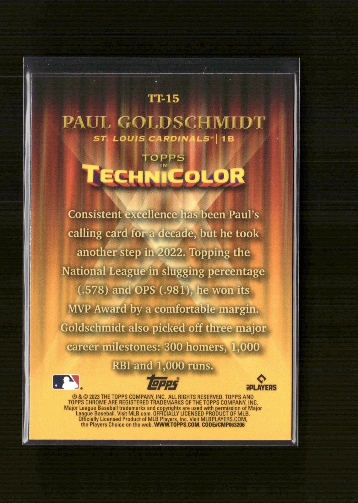 Paul Goldschmidt #TT-15 Topps in Technicolor 2023 Topps Chrome Cardinals